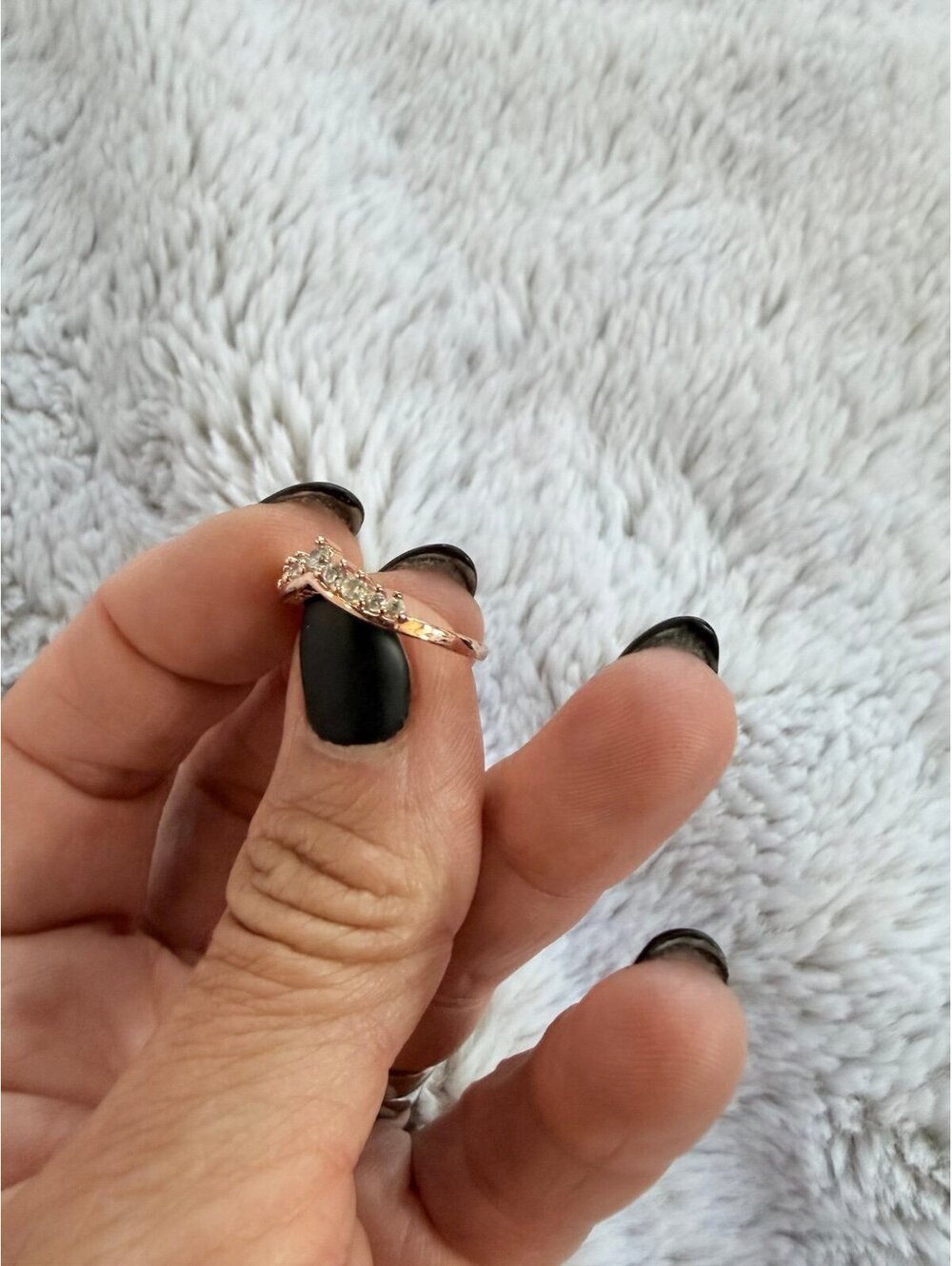 Fragrant Jewels Rose Gold Crown Tiara Stacking Ring Size 5 - Picture 4 of 5